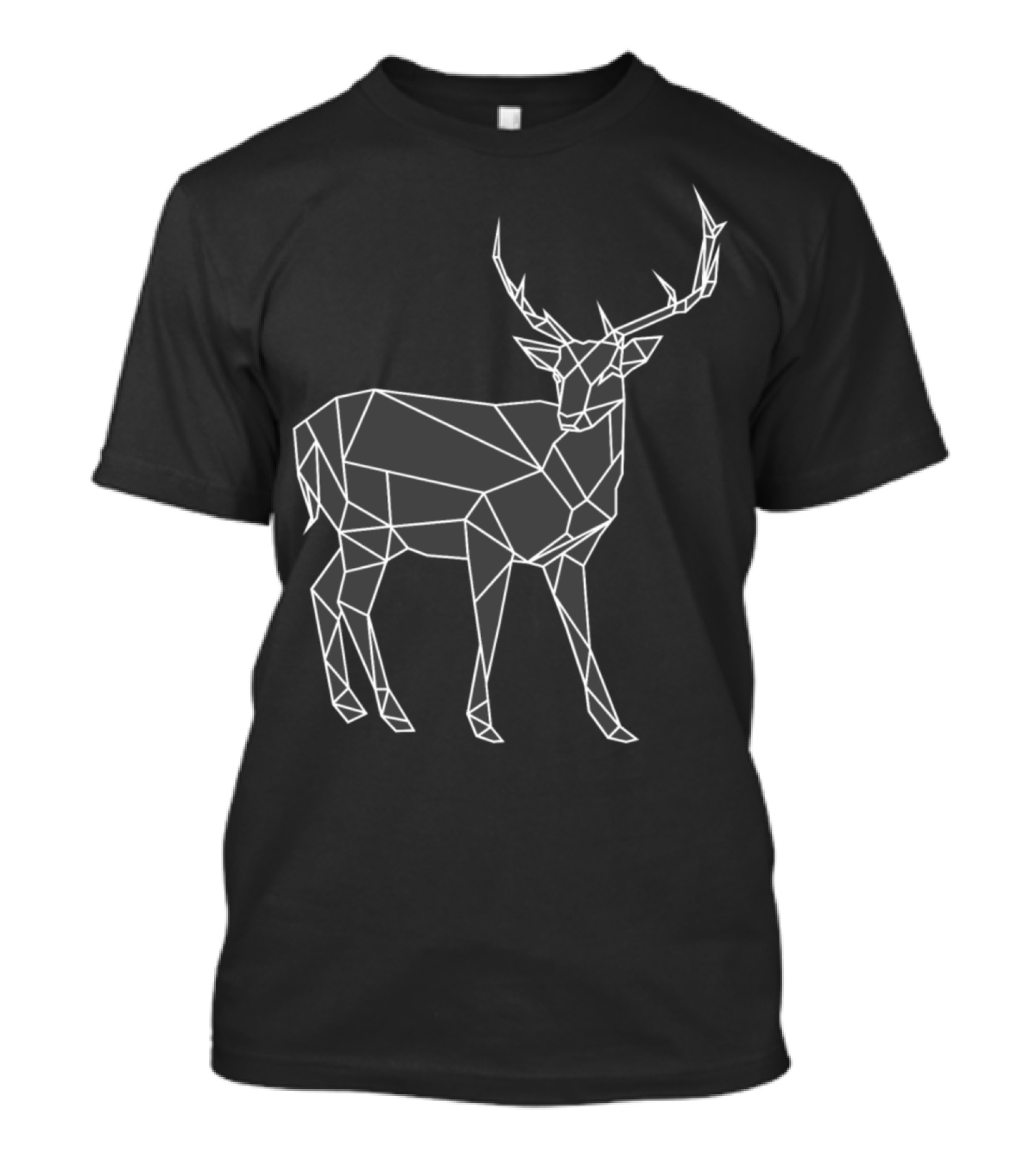Geometric Reindeer Stag Antlers Polygon T-Shirt