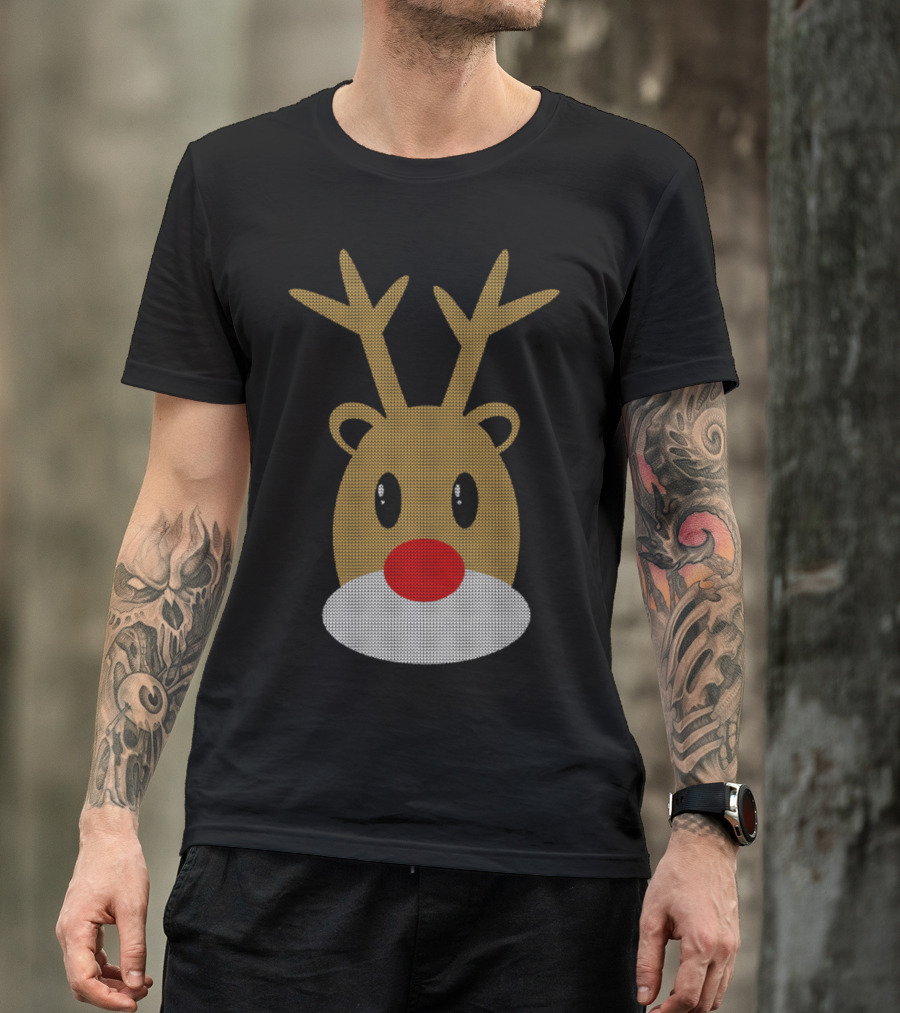 Reindeer Rudolph Red Nose Christmas Present Children T-Shirt