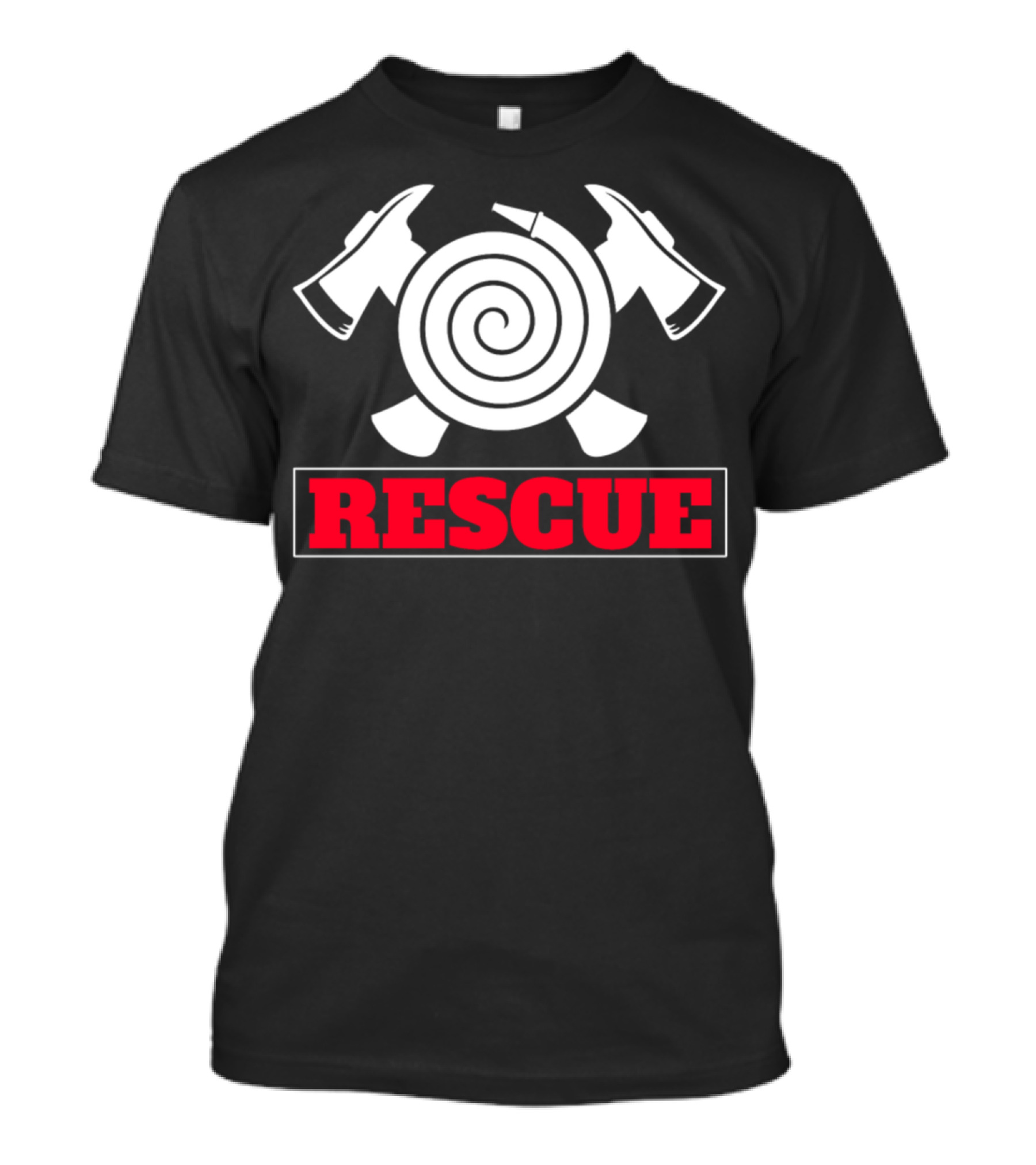 Rescue Hero Christmas Birthday Kids Firefighter Axe Spiral T-Shirt