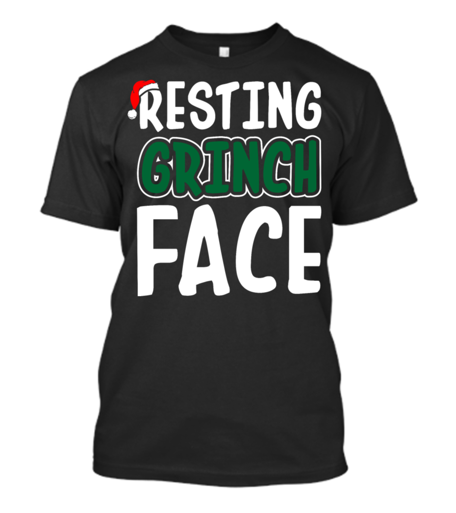 Resting Grinch Face Santa Hat T-Shirt