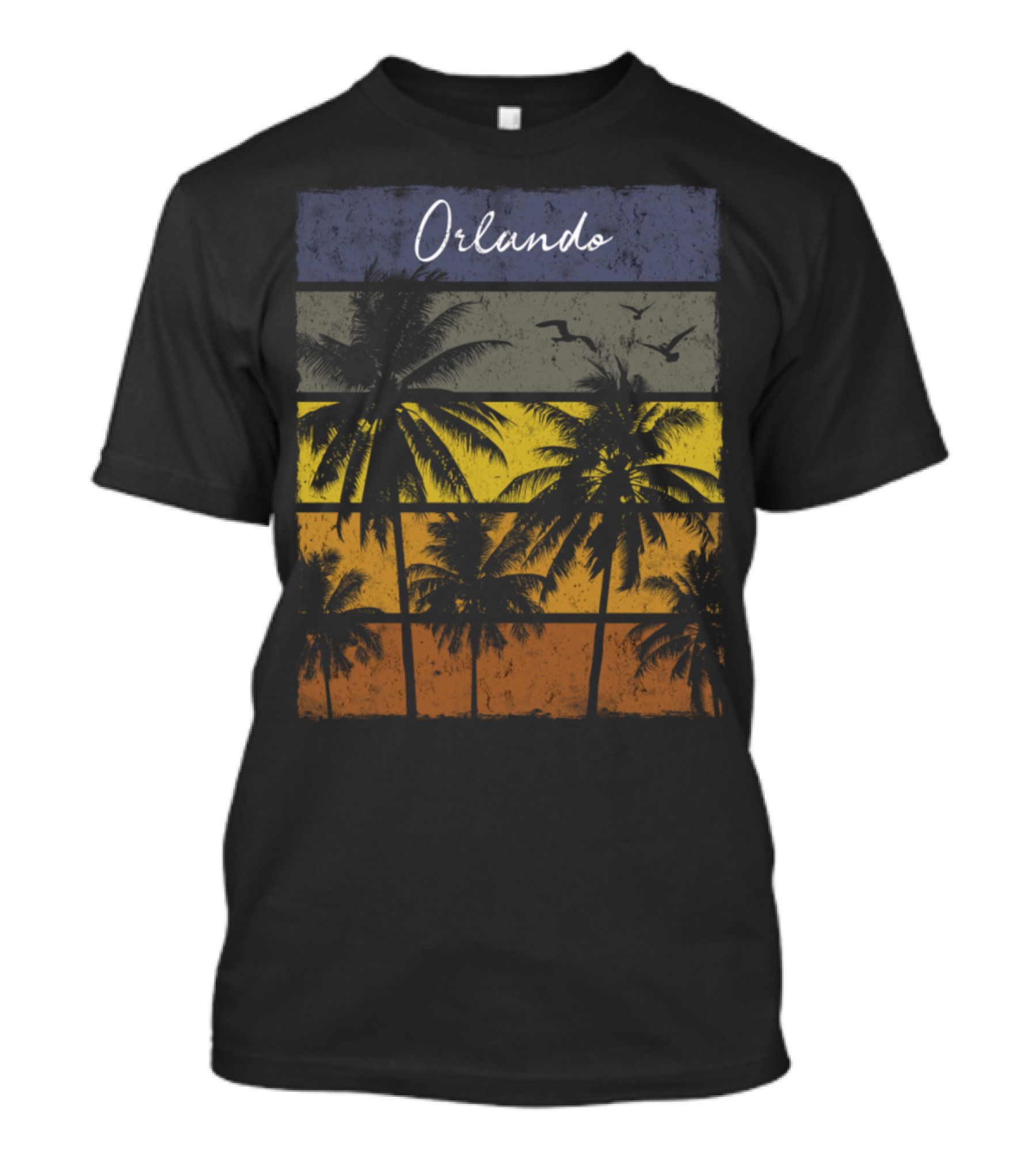 Orlando Retro Sunset Beach Palms Vacation T-Shirt