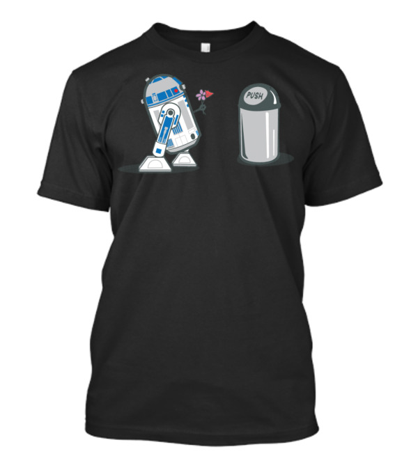 R2-D2 Flower Crush On Trash Can T-Shirt