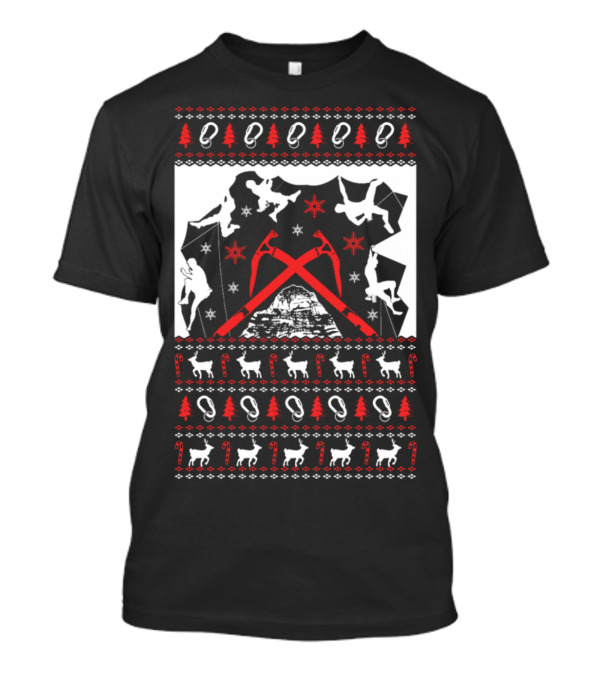 Rock Climbing Christmas Ugly T-Shirt