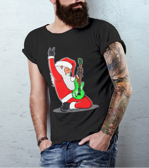 Rockin' Santa Playing Electric Guitar T-Shirt