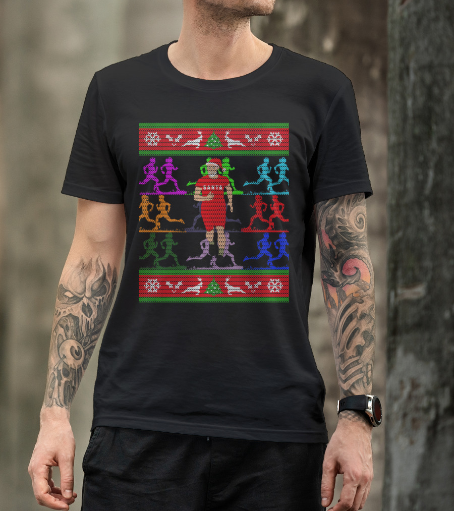 Runner Santa Ugly Christmas Running Present T-Shirt