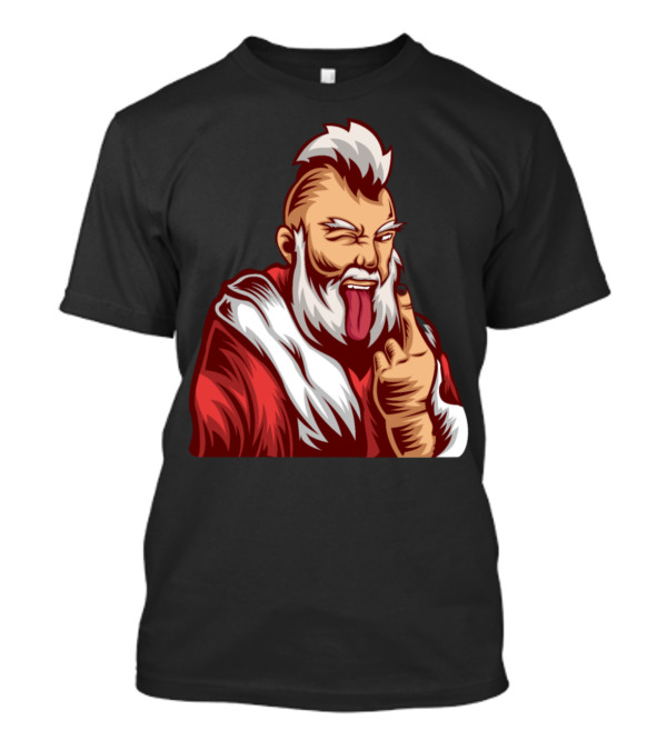 Santa Claus Christmas Heavy Metal Punker Rebel Rocker T-Shirt