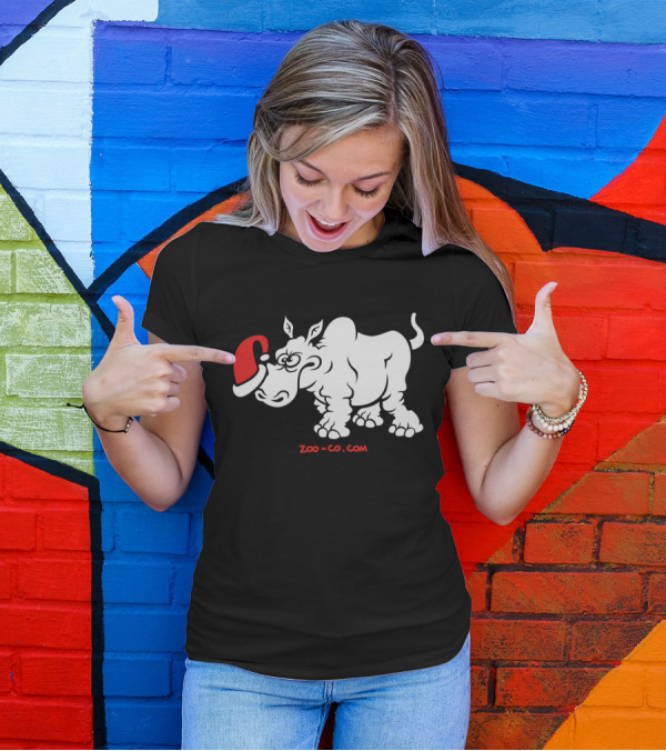 Zoo-Co Santa Hat Rhino T-Shirt