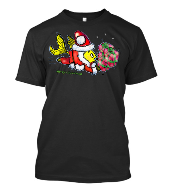 Santa Clause Fish Funny Cute Christmas Merry Christmas T-Shirt
