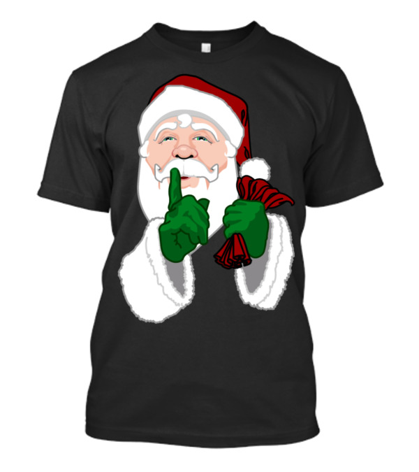 Classic Santa Claus With Green Gloves And Red Bag T-Shirt