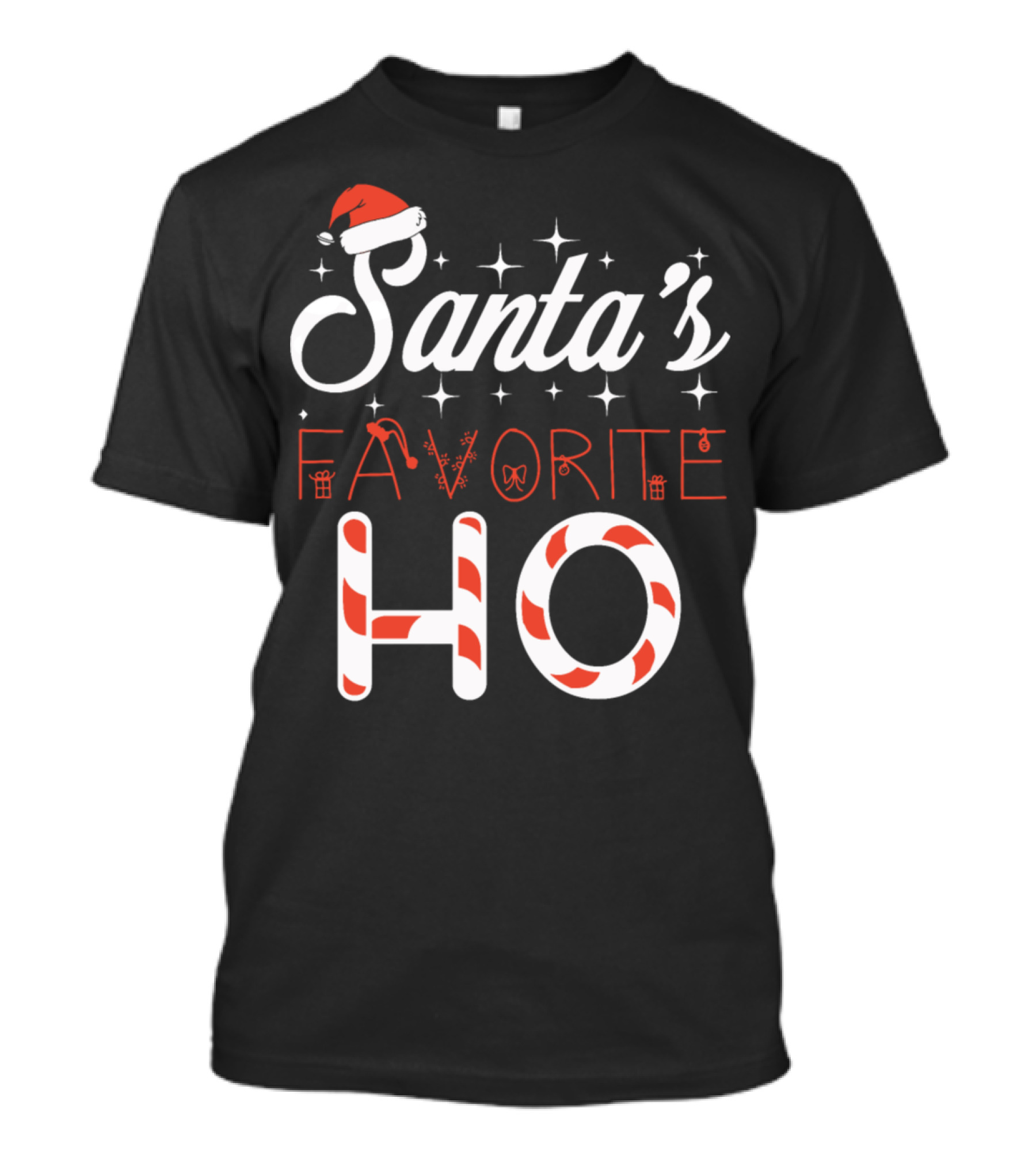 Santa's Favorite Ho Candy Cane Christmas Holiday T-Shirt