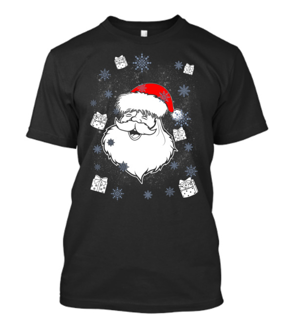 Santa Santa Snowflakes And Presents Holiday Cheer T-Shirt