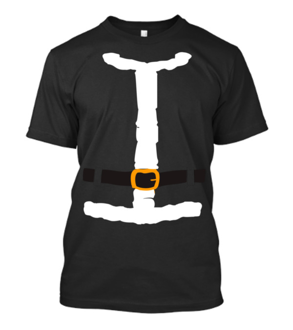 Santa Suit Costume Belt Buckle White Trim T-Shirt