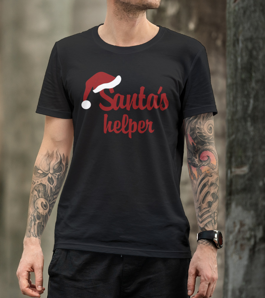 Santa's Helper Christmas Santa Hat T-Shirt