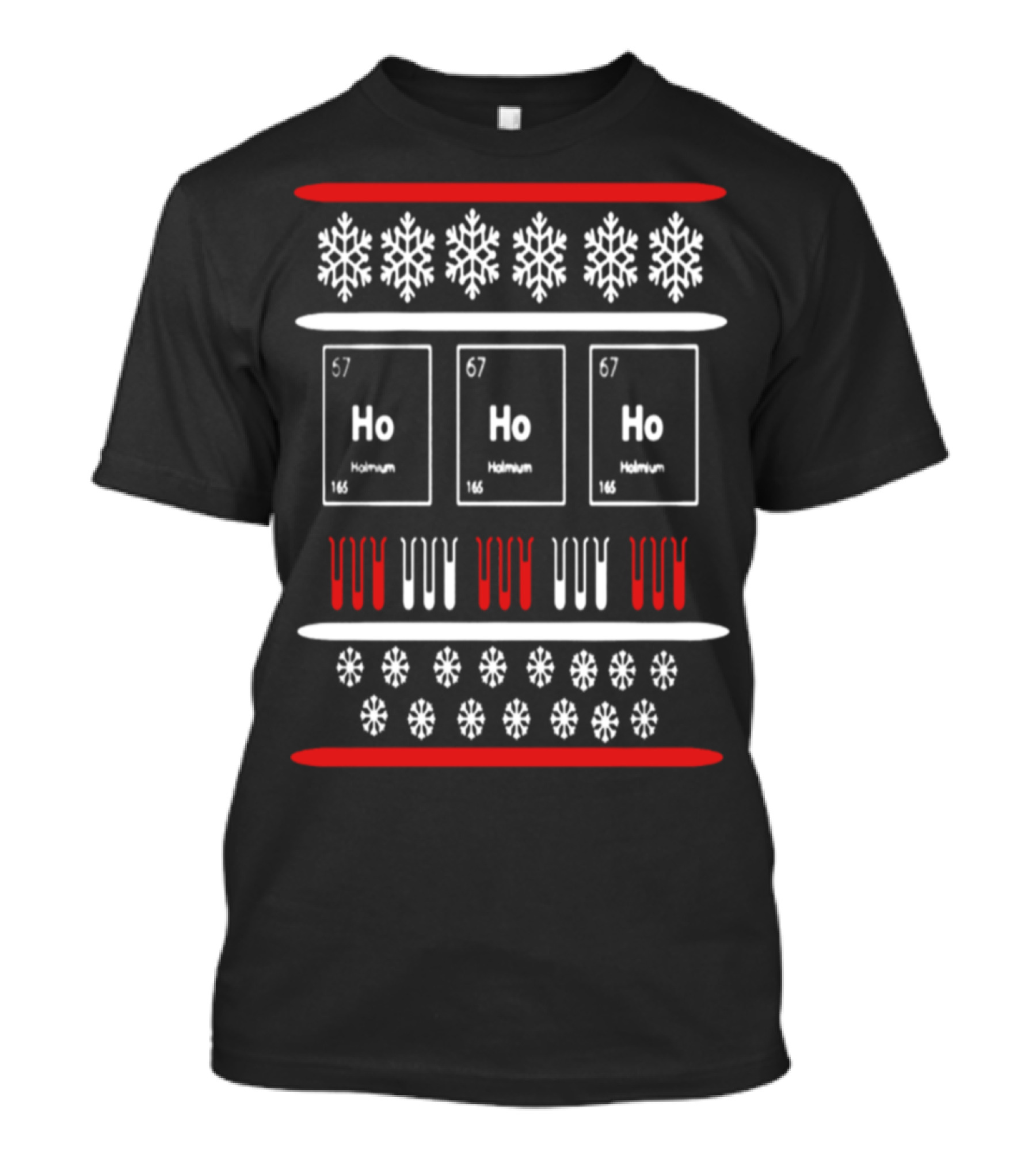 Ho Ho Ho Holmium Snowflakes Science T-Shirt