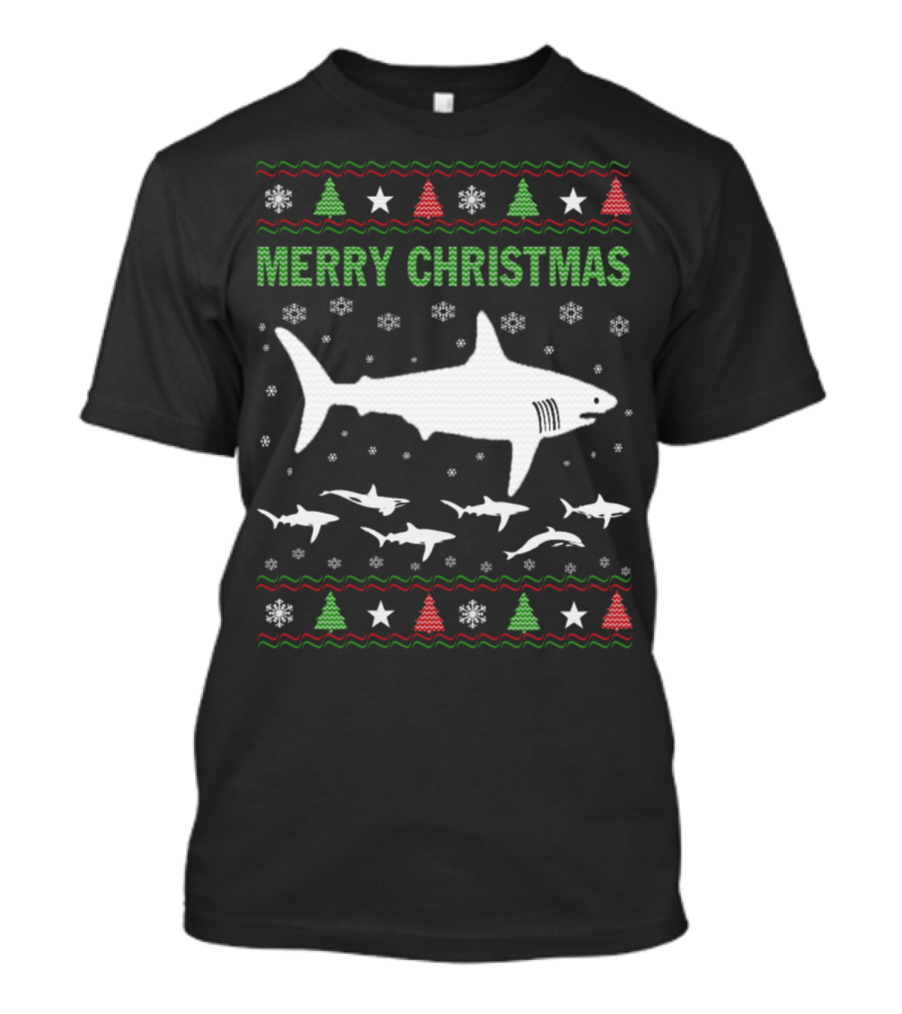 Merry Christmas Shark Ugly Sweater Holiday T-Shirt