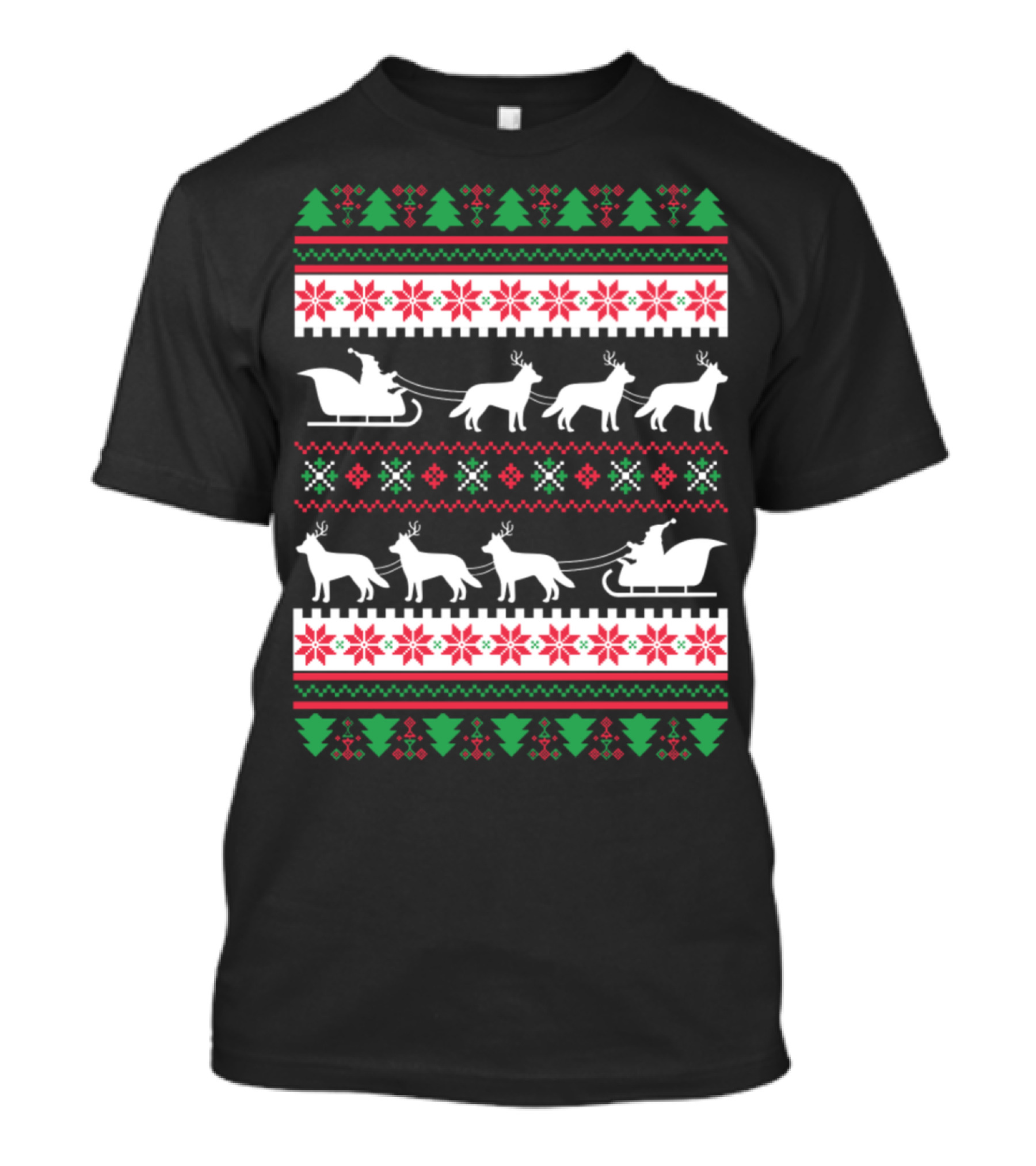 Siberian Husky Santa's Reindeer Christmas T-Shirt