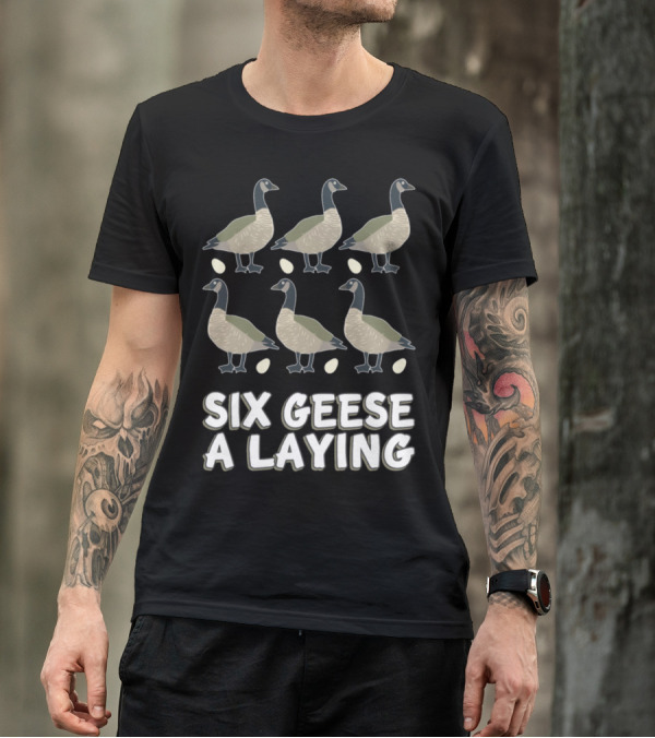 Six Geese A Laying 12 Days Christmas Song T-Shirt