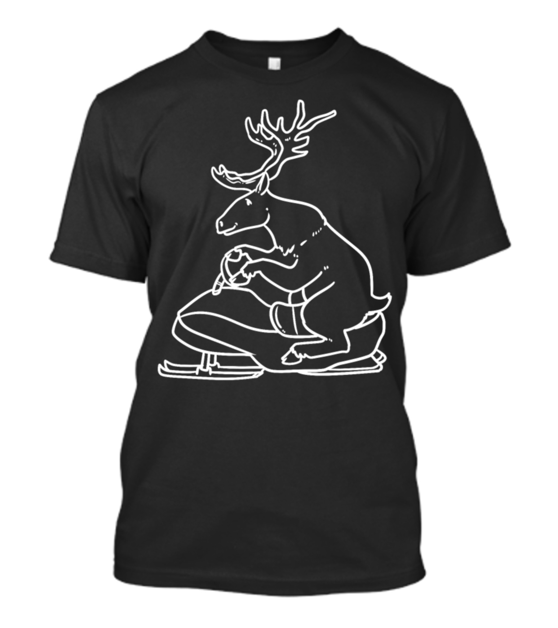 Reindeer Riding Snowmobile Sled Snow T-Shirt