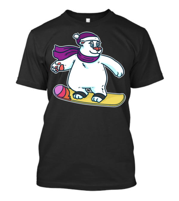 Winter Snowman Snowboard Adventure T-Shirt