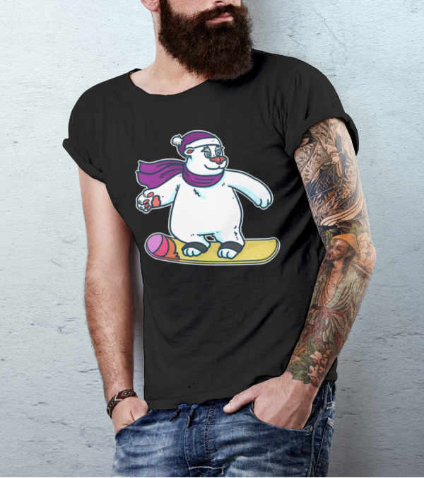 Winter Snowman Snowboard Adventure T-Shirt