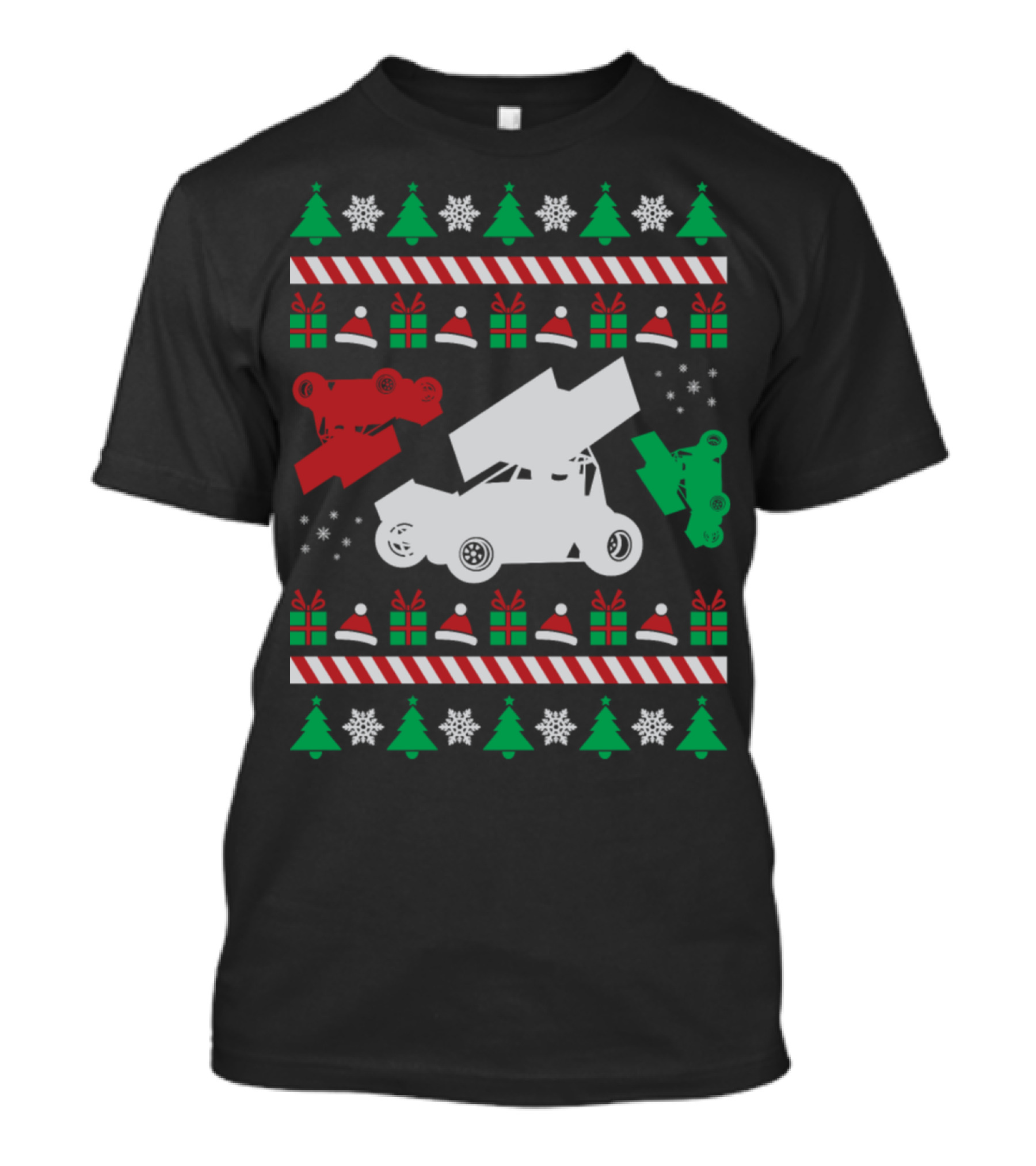 Sprint Car Christmas Ugly T-Shirt