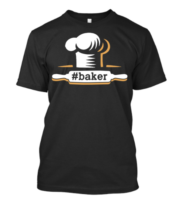 Trending #Baker Funny Hashtag Chef Hat And Rolling Pin T-Shirt