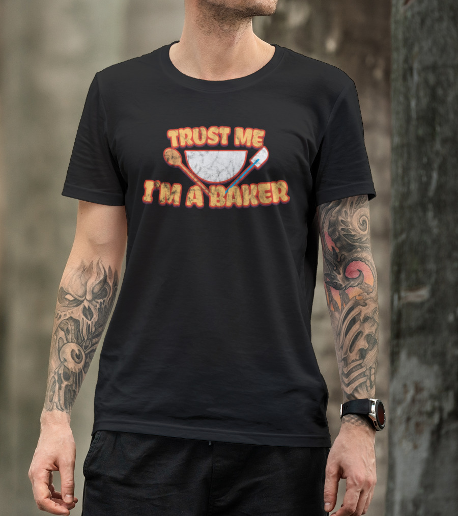 Trust Me I'm A Baker Mixing Bowl Spoon Spatula Icons T-Shirt