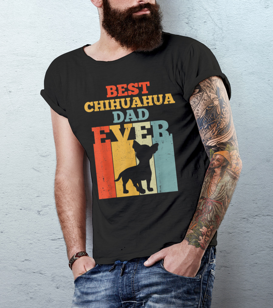 Best Chihuahua Dad Ever Vintage Retro T-Shirt