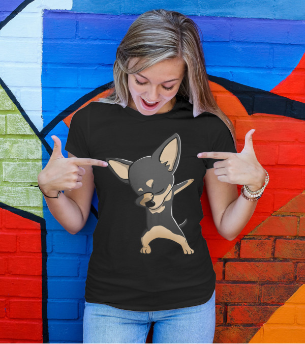 Black Chihuahua Dab Dance Funny Dog Dabbing T-Shirt