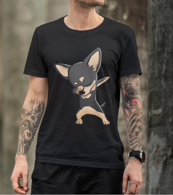 Black Chihuahua Dab Dance Funny Dog Dabbing T-Shirt