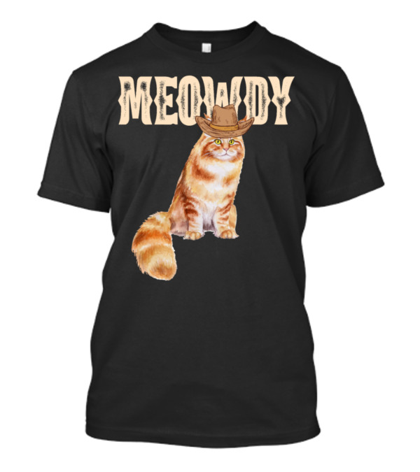 Meowdy Main Coon Cat Funny Western Cowboy Hat T-Shirt