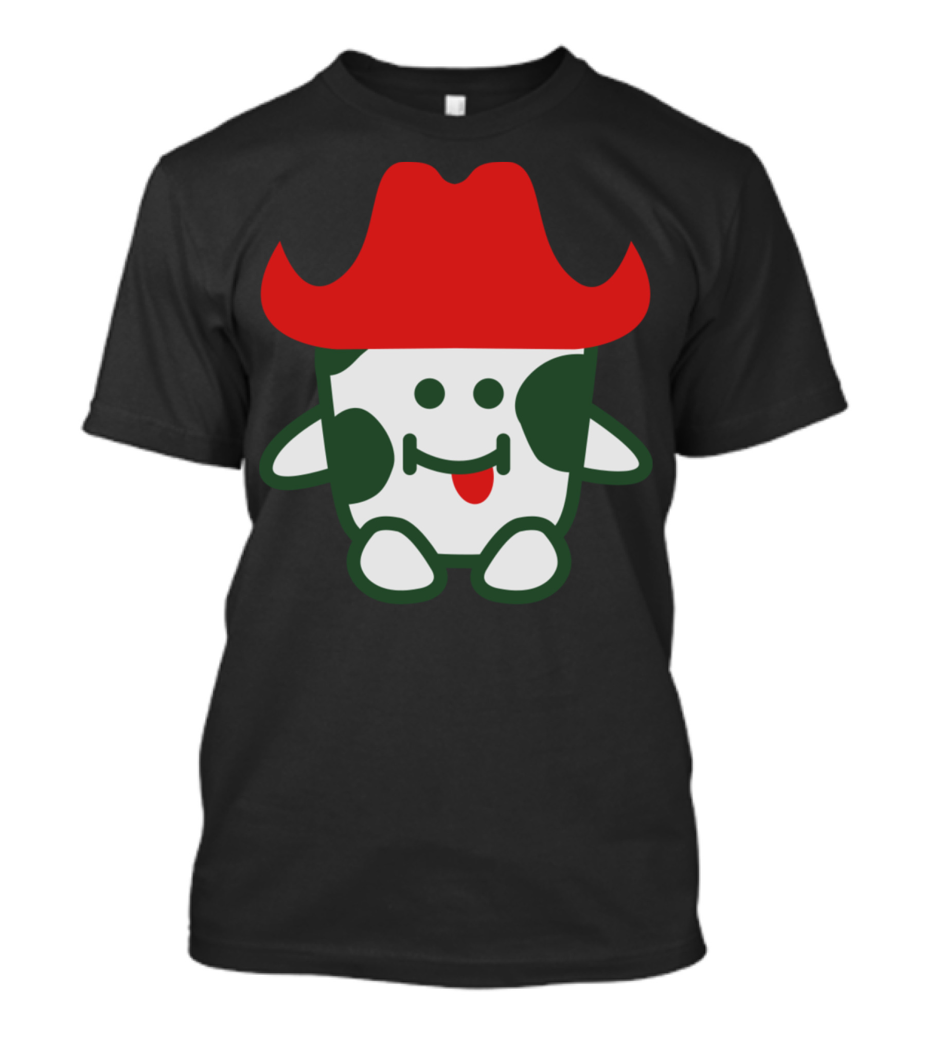 Moody Cowboy Yoshi Parody With Red Cowboy Hat And Green Spots T-Shirt