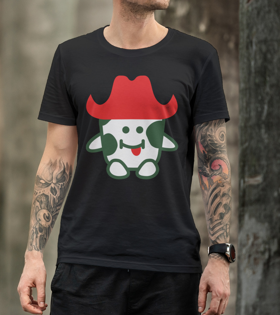 Moody Cowboy Yoshi Parody With Red Cowboy Hat And Green Spots T-Shirt