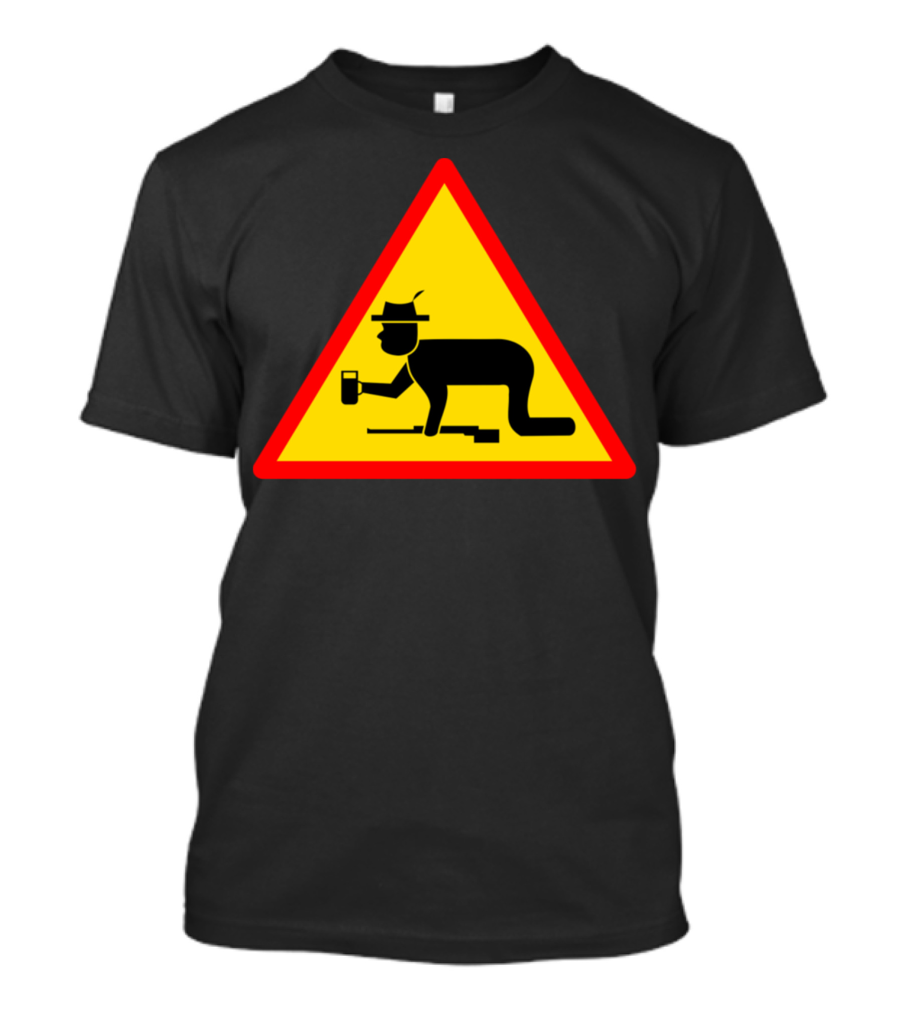No Cowboys Allowed Warning Sign With Crawling Figure And Beer T-Shirt