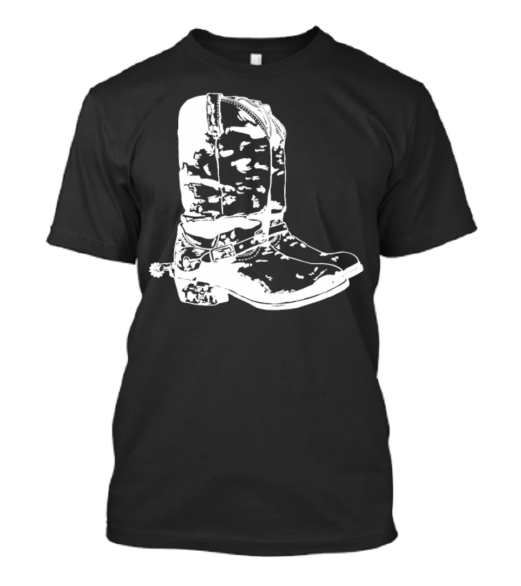 Old Cowboy Boots Spurs Western John Deere T-Shirt