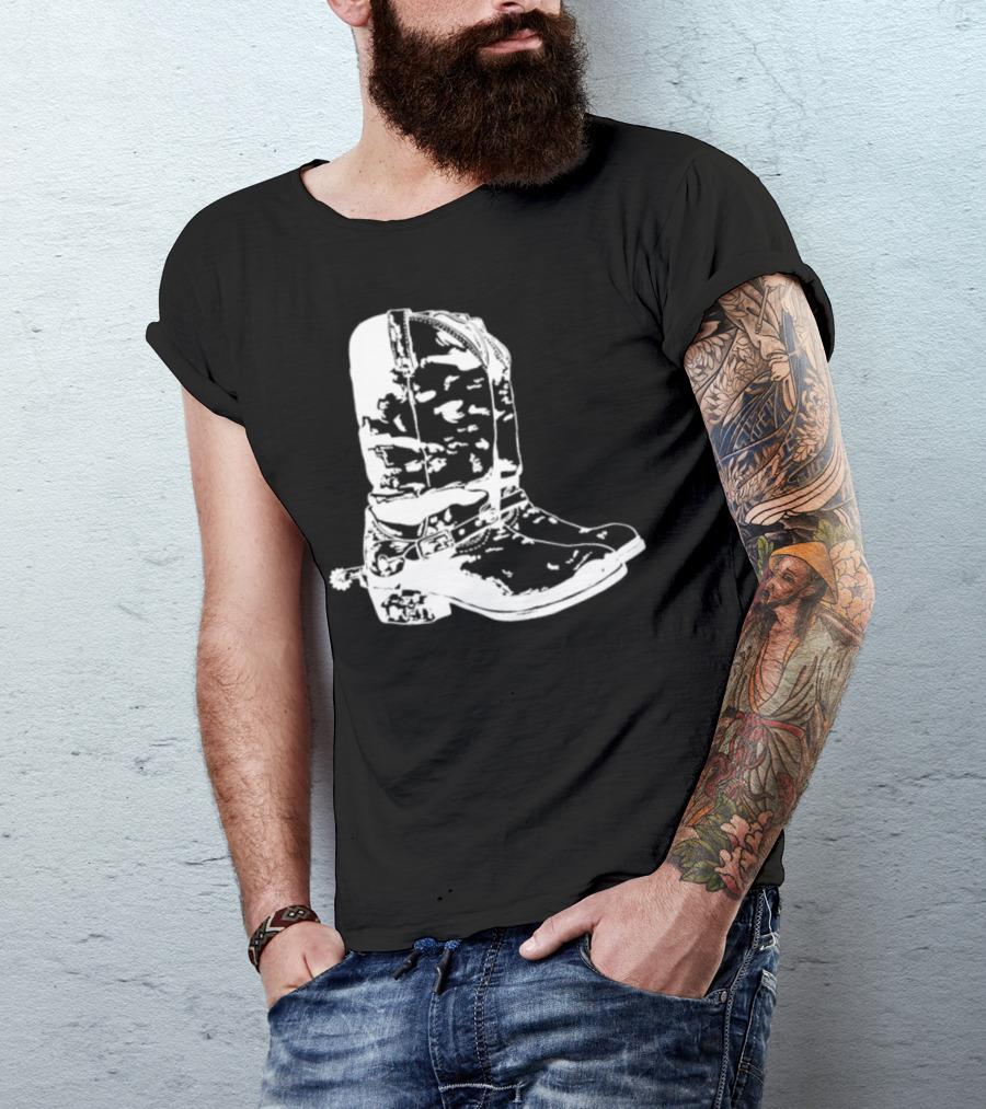 Old Cowboy Boots Spurs Western John Deere T-Shirt