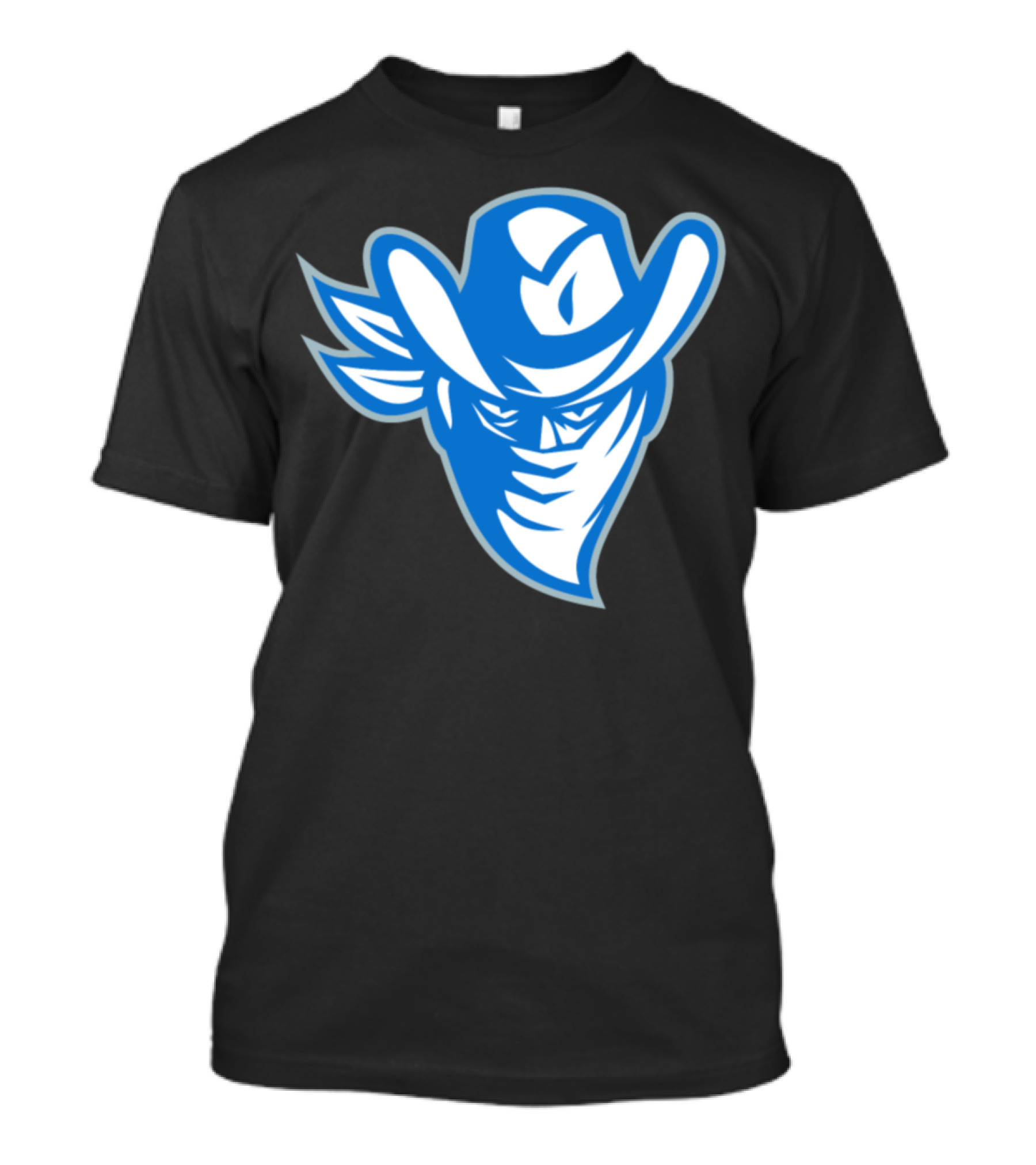 Outlaw Bandit Cowboy Masked In Blue Hat T-Shirt