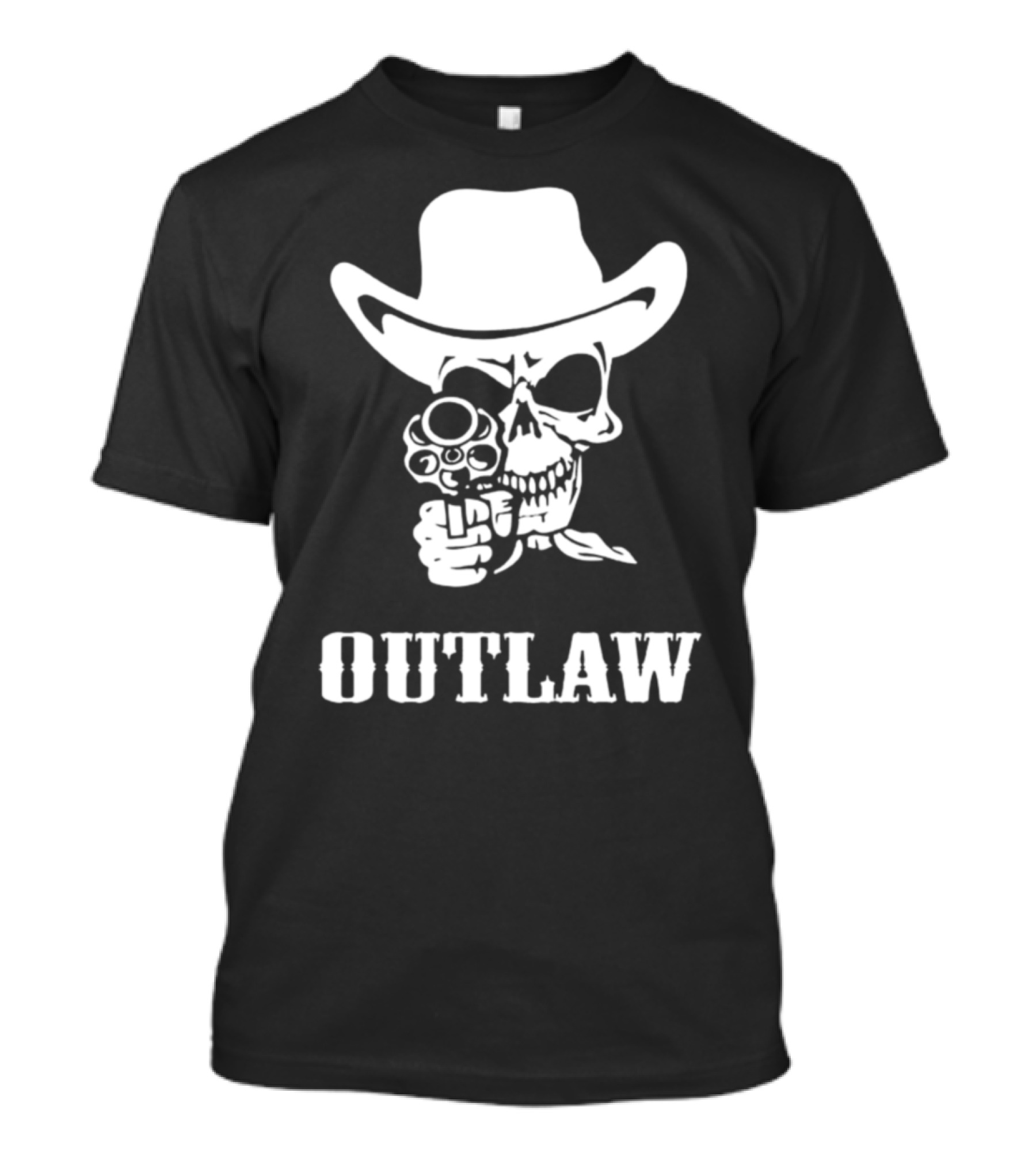 Outlaw Skull Cowboy With Revolver T-Shirt