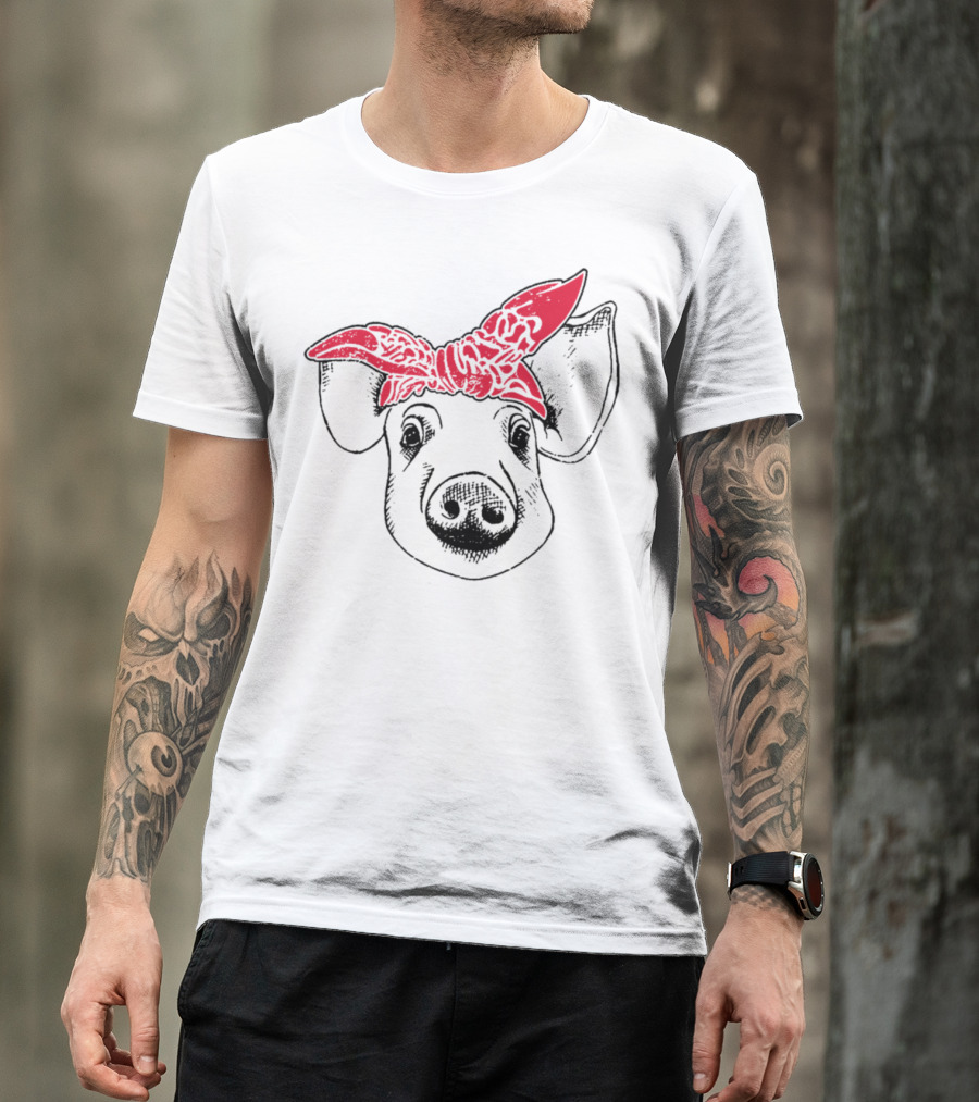 Pig Women Bandana Stockshow Farm Cowgirl T-Shirt