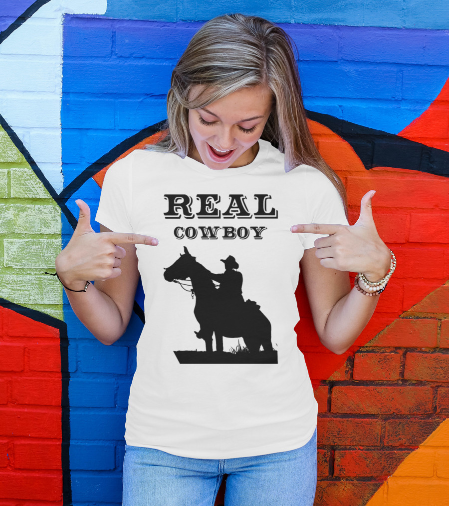 REAL COWBOY Silhouette Rider On Horseback T-Shirt