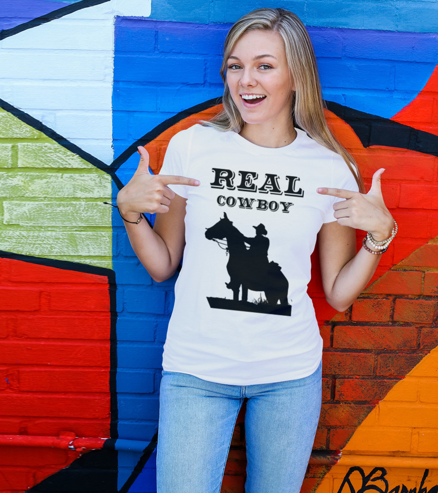 REAL COWBOY Silhouette Rider On Horseback T-Shirt