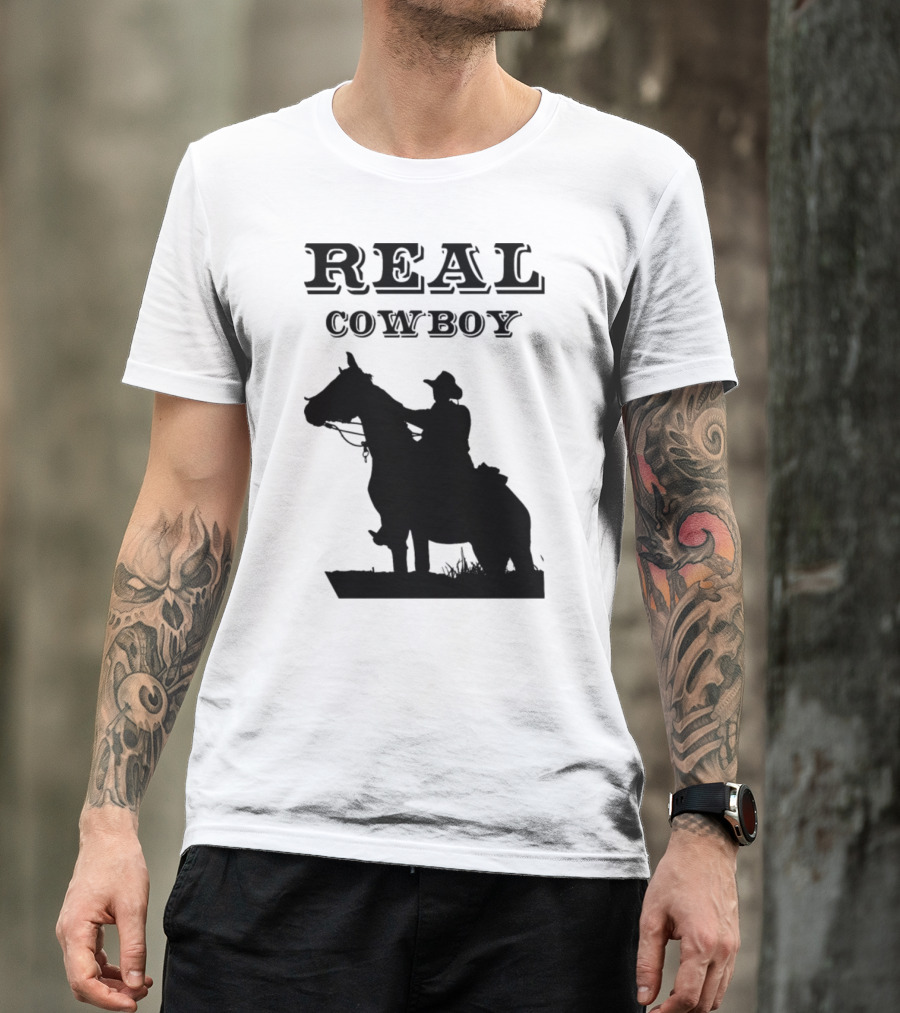 REAL COWBOY Silhouette Rider On Horseback T-Shirt