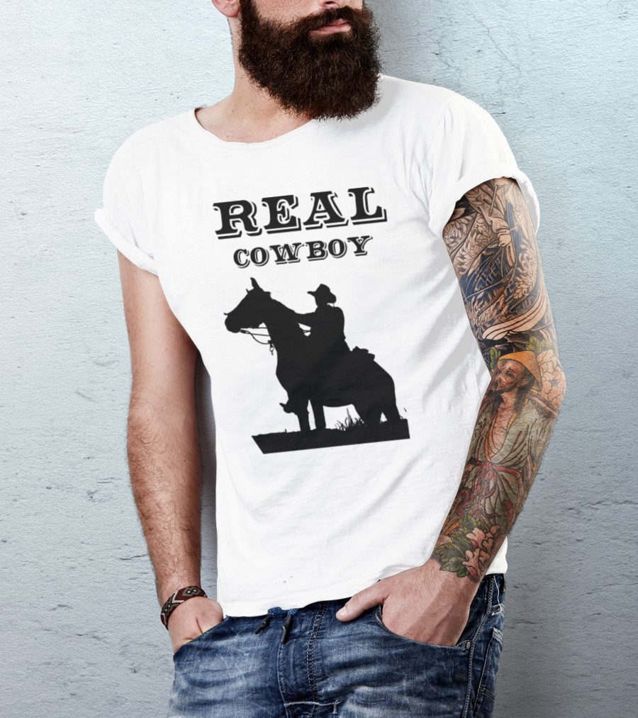 REAL COWBOY Silhouette Rider On Horseback T-Shirt