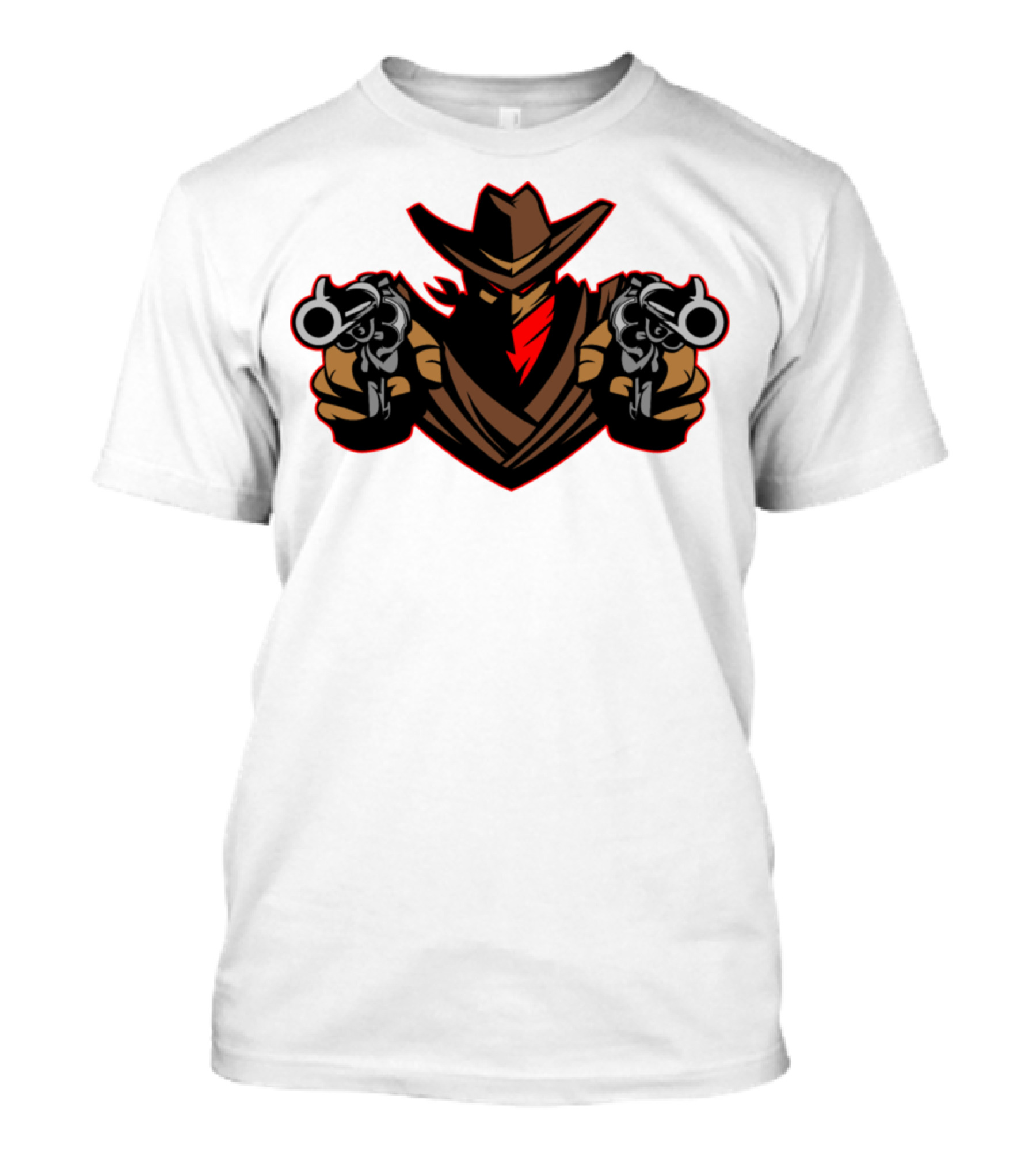 Outlaw Duelist Red Cowboy Gunslinger T-Shirt