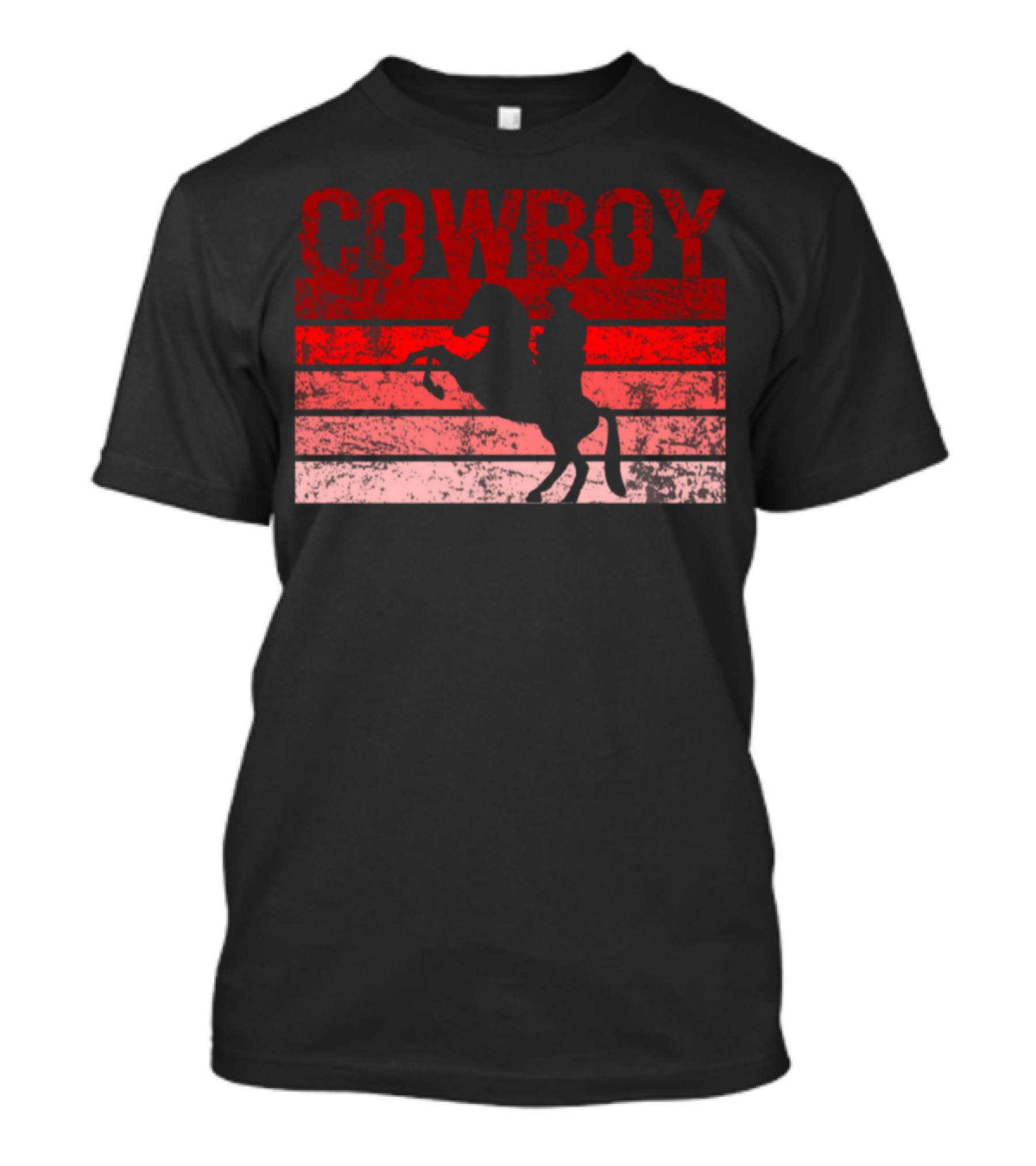Red Grunge Cowboy Horse T-Shirt