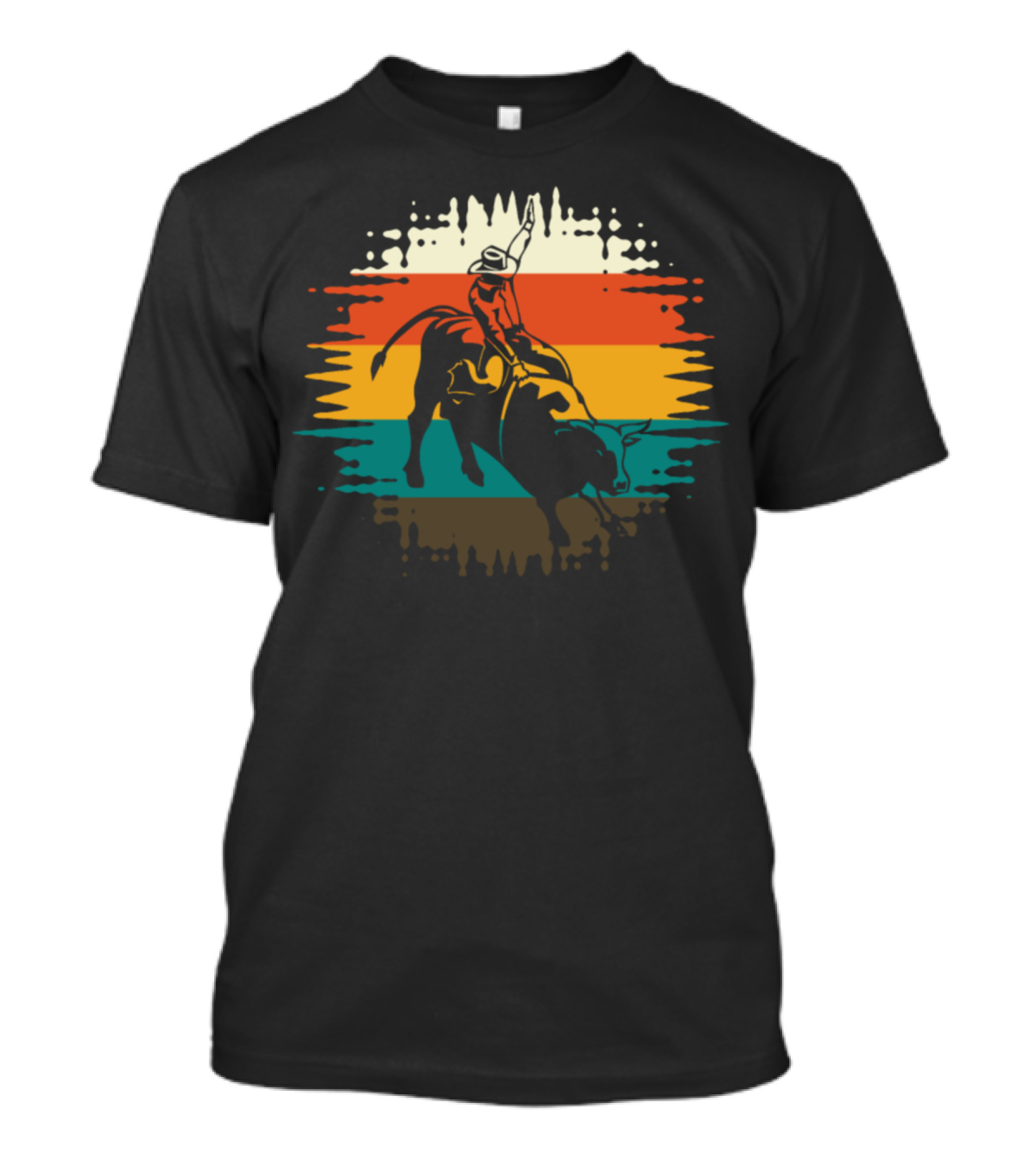 Rodeo Bull Riding Cowboy Retro Western T-Shirt