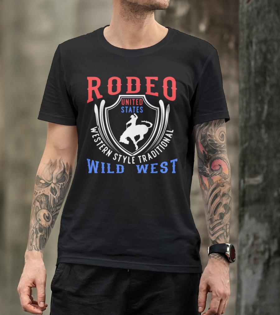 Rodeo United States Western Style Traditional Wild West T-Shirt