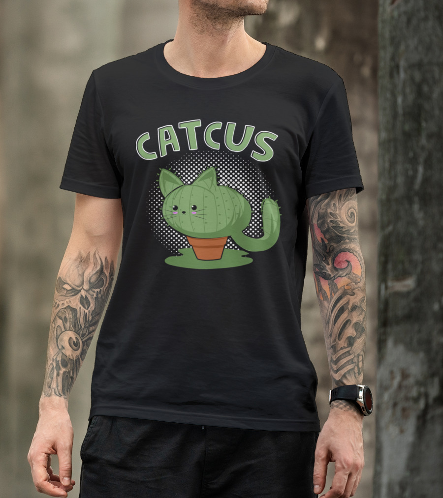 Catcus Cute Cactus Cat Pun For Cat Lovers T-Shirt