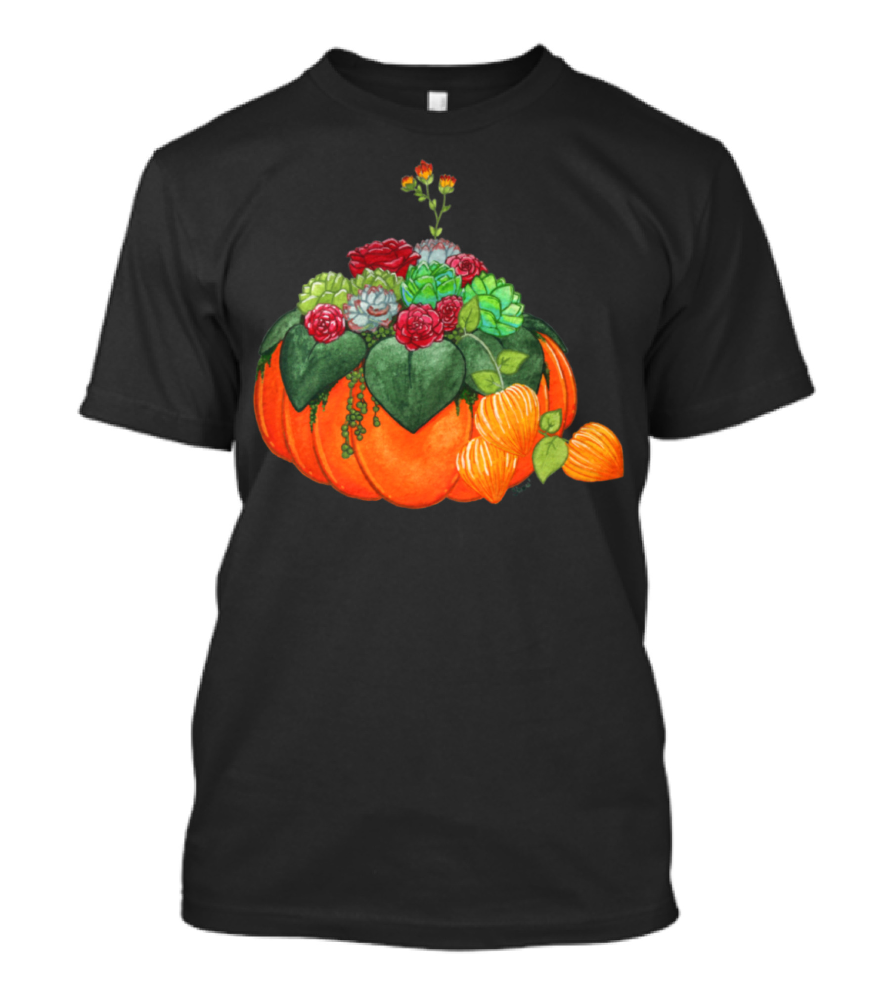 Autumn Bouquet Succulent Pumpkin Floral Arrangement T-Shirt