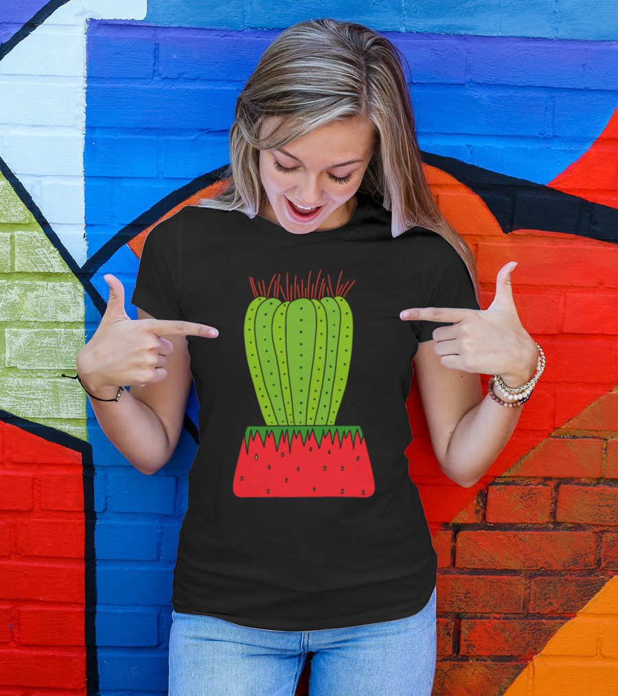 Erupting Watermelon Cactus Succulent Fusion T-Shirt